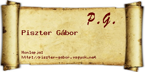 Piszter Gábor névjegykártya