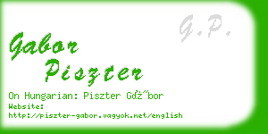 gabor piszter business card